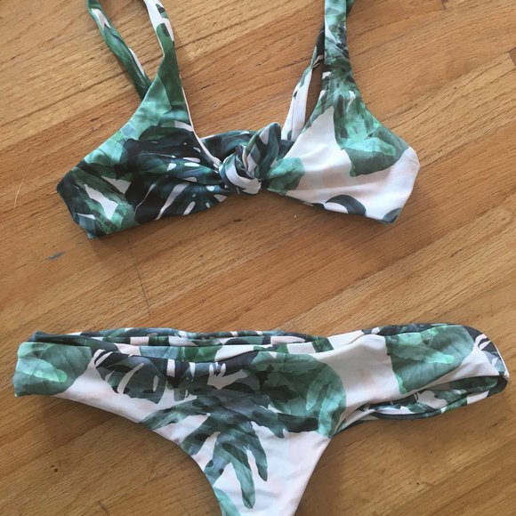 Stone Fox Swim Swim Stone Fox Swim Malibu Bikini Set In Banana Leaf